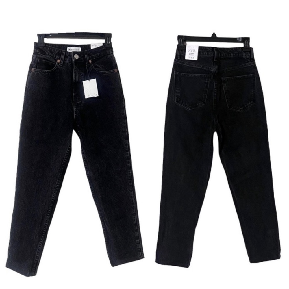 Zara Classic Mom Jeans Black Size 2 New